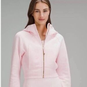 Lululemon Rare strawberry milkshake crop full zip scuba hoodie size 4 Small
